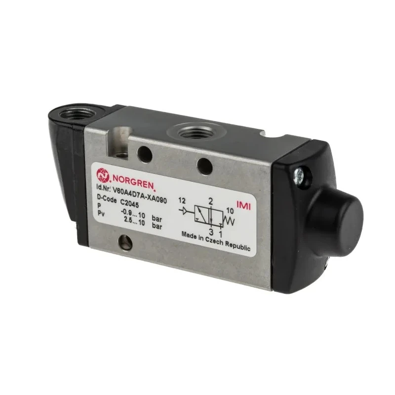 Norgren Pneumatic Solenoid Valve Pilot/Spring G 1/8, 3-Port, 750L/min Flow Rate, 10 bar Pressure V60A4D7A-XA090