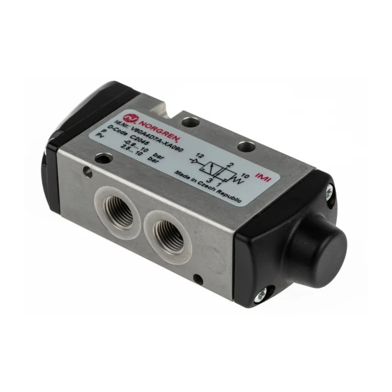 Norgren Pneumatic Solenoid Valve Pilot/Spring G 1/8, 3-Port, 750L/min Flow Rate, 10 bar Pressure V60A4D7A-XA090