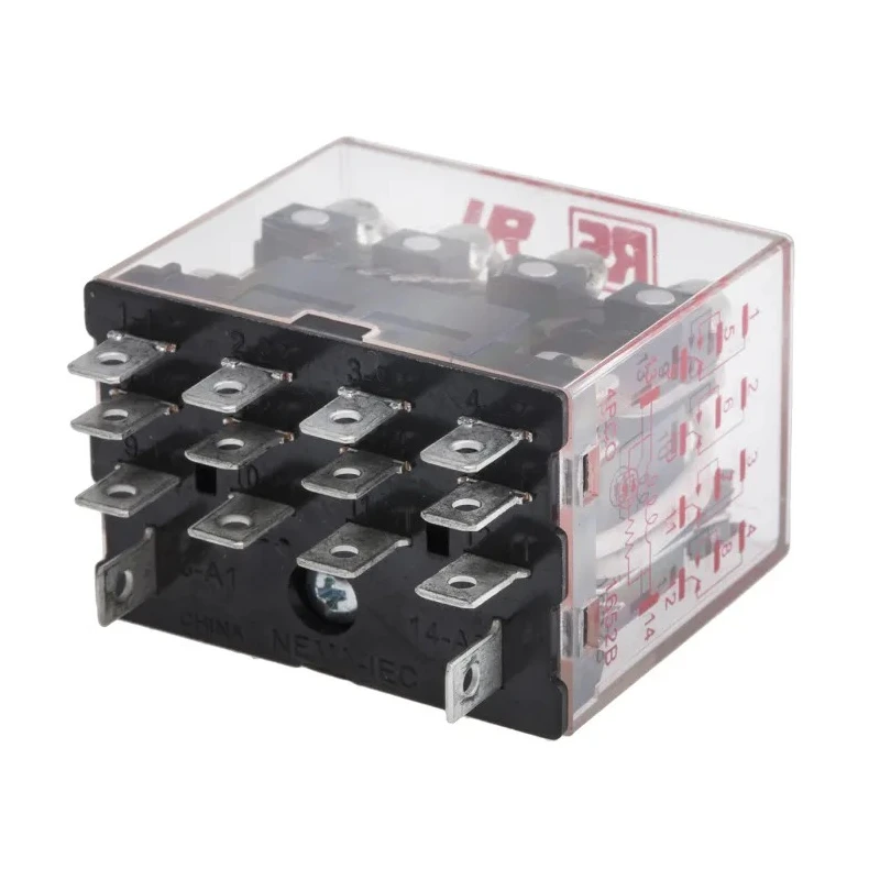 RS PRO Plug-in Power Relay 12V DC Coil 12A Switching Current 4PDT 1.5W Coil Power 40.8x27.4x35mm 613-3780