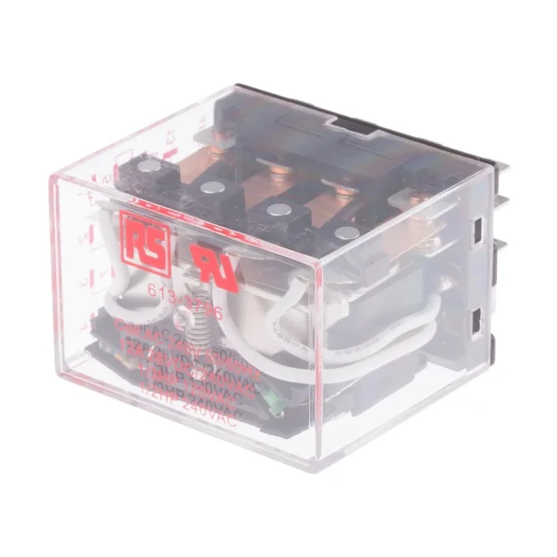 RS PRO Plug-in Power Relay 240V AC Coil 12A Switching Current 4PDT 613-3796