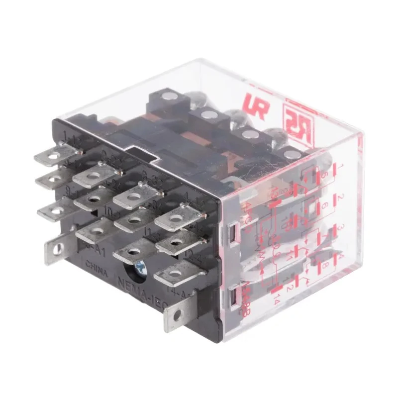 RS PRO Plug-in Power Relay 240V AC Coil 12A Switching Current 4PDT 613-3796