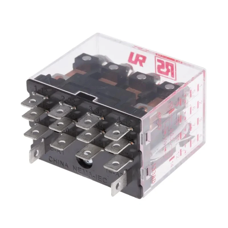 RS PRO Plug-in Power Relay 24V AC Coil, 12A Switching Current, 4PDT 613-3803