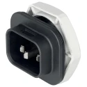 Schurter S16 Straight Panel Mount IEC Connector 250V AC 15A Male 3 Pole Solder Termination 4312.0002