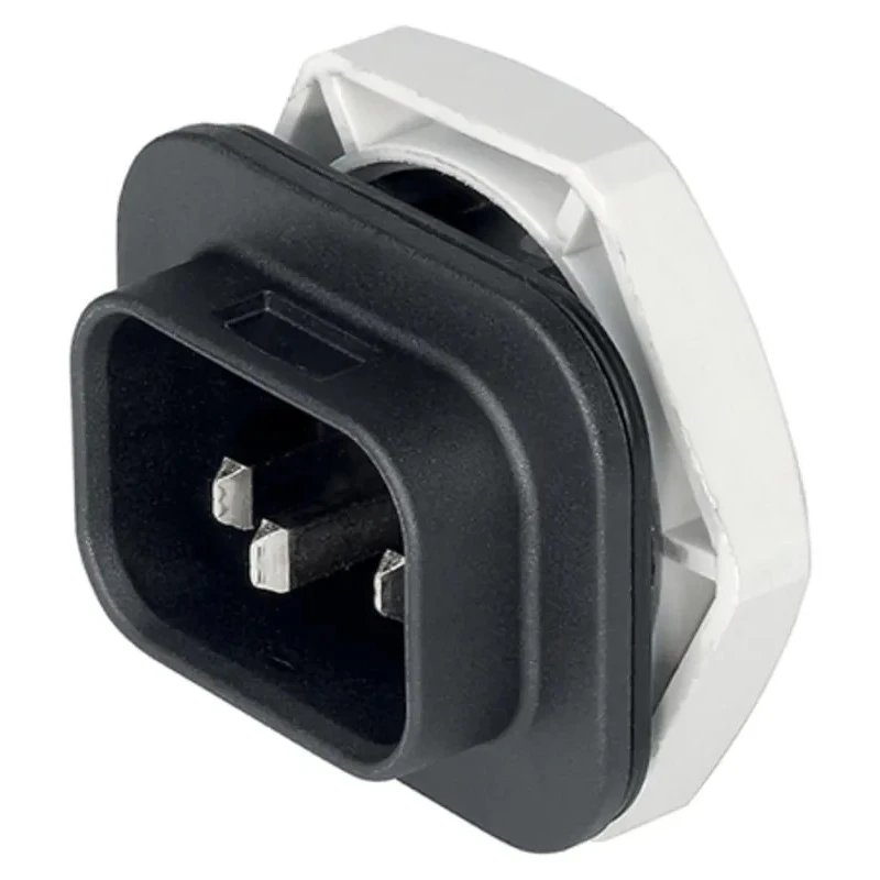 Schurter S16 Straight Panel Mount IEC Connector 250V AC 15A Male 3 Pole Solder Termination 4312.0002