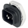 Schurter S16 Straight Panel Mount IEC Connector 250V AC 15A Male 3 Pole Solder Termination 4312.0002