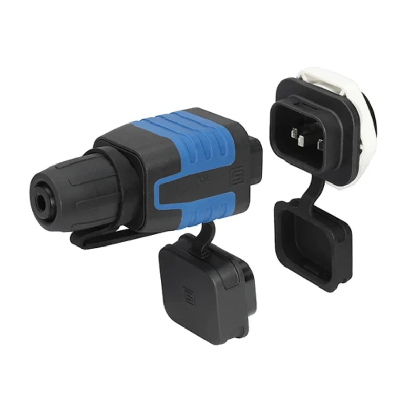 Schurter S16 Straight Panel Mount IEC Connector 250V AC 15A Male 3 Pole Solder Termination 4312.0002