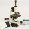 Labcare 725-43 Export Metal White 1000XScience Student Compound Microscope with LED Lamp Batteries & Blank Slide Kit LB-