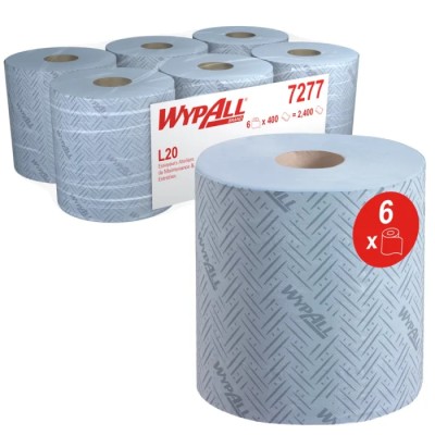 WYPALL L20 General Clean™ Roll Paper Towel 2 Ply, 2400 Sheets, 380 x 200 mm, Blue, FSC Certified 7277