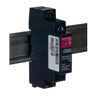 TRACOPOWER TBLC 06-124 Switched Mode DIN Rail Power Supply 264V AC Input 28V DC, 250mA Output, 6W Power