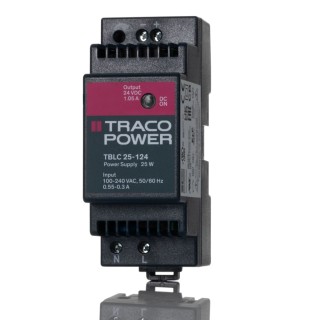 TRACOPOWER TBLC Switched Mode DIN Rail Power Supply 85-264V AC Input 28V DC 1.05A 25W TBLC 25-124