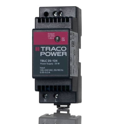 TRACOPOWER TBLC Switched Mode DIN Rail Power Supply 85-264V AC Input 28V DC 1.05A 25W TBLC 25-124