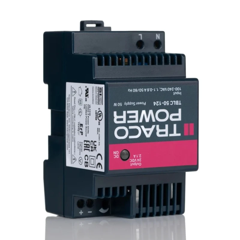 TRACOPOWER Switched Mode DIN Rail Power Supply 50W 28V DC 2.1A Output TBLC 50-124