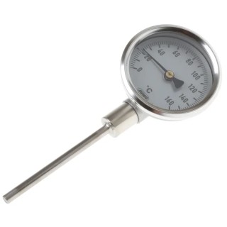 Jumo Dial Thermometer 60mm Stainless Steel Case Threaded Connection 160°C 608002/0001