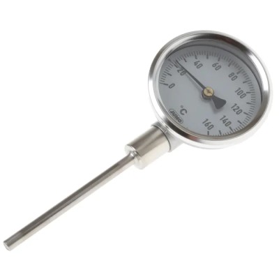 Jumo Dial Thermometer 60mm Stainless Steel Case Threaded Connection 160°C 608002/0001