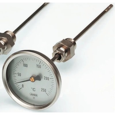 Jumo Dial Thermometer with 50°C Maximum Temperature Measurement Stainless Steel 608002/0110-357-841-10-104-26-26-100/430,