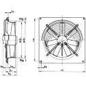 ebm-papst S4E400-BP02-31 S Round Axial Fan, 230V AC, 160W, 4235 m³/h Air Flow, 69 dB Noise Level, 400 mm Duct Size