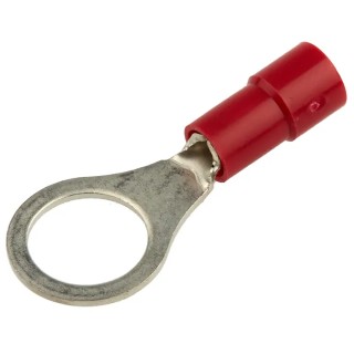 RS PRO Insulated Ring Terminal M8 Stud Size 22 AWG 16 AWG Wire Size Vinyl Insulation Copper Tin Plating Red 613-9299
