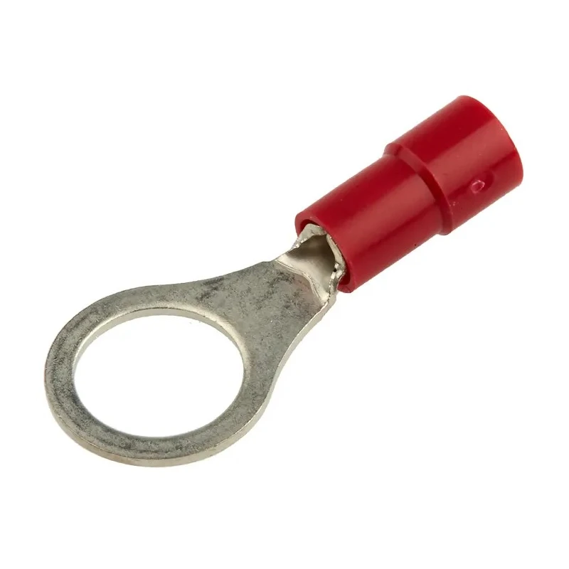 RS PRO Insulated Ring Terminal M8 Stud Size 22 AWG 16 AWG Wire Size Vinyl Insulation Copper Tin Plating Red 613-9299