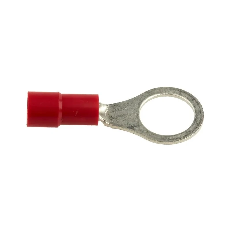 RS PRO Insulated Ring Terminal M8 Stud Size 22 AWG 16 AWG Wire Size Vinyl Insulation Copper Tin Plating Red 613-9299
