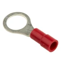 RS PRO Insulated Ring Terminal M8 Stud Size 22 AWG 16 AWG Wire Size Vinyl Insulation Copper Tin Plating Red 613-9299