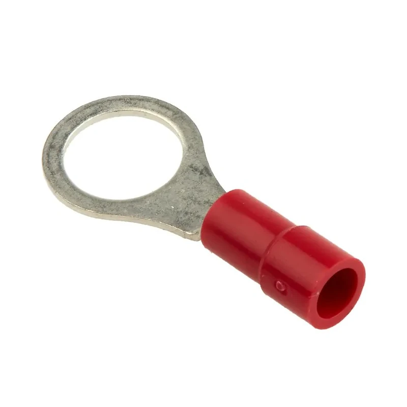 RS PRO Insulated Ring Terminal M8 Stud Size 22 AWG 16 AWG Wire Size Vinyl Insulation Copper Tin Plating Red 613-9299