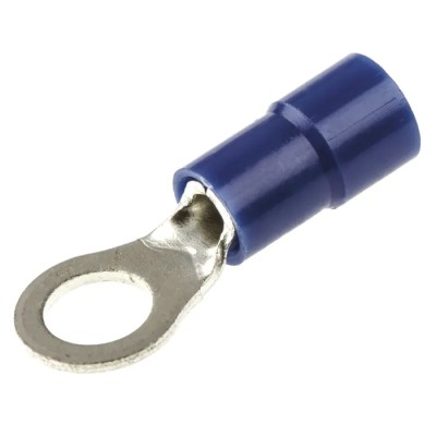 RS PRO Insulated Ring Terminal M5 Stud Blue Vinyl Insulation 14-16 AWG Wire Size 613-9312