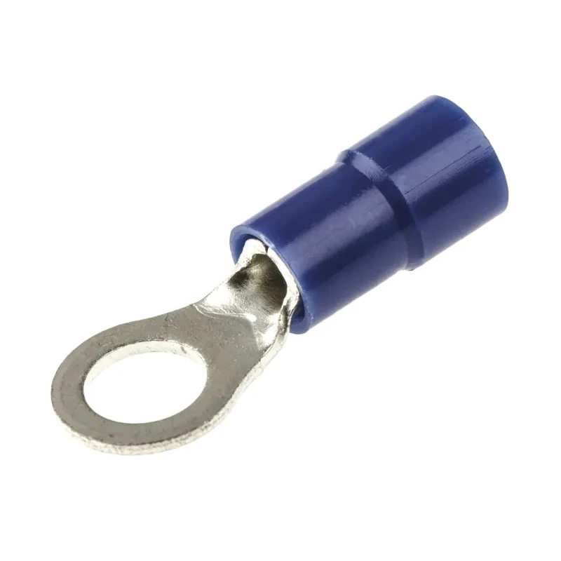 RS PRO Insulated Ring Terminal M5 Stud Blue Vinyl Insulation 14-16 AWG Wire Size 613-9312
