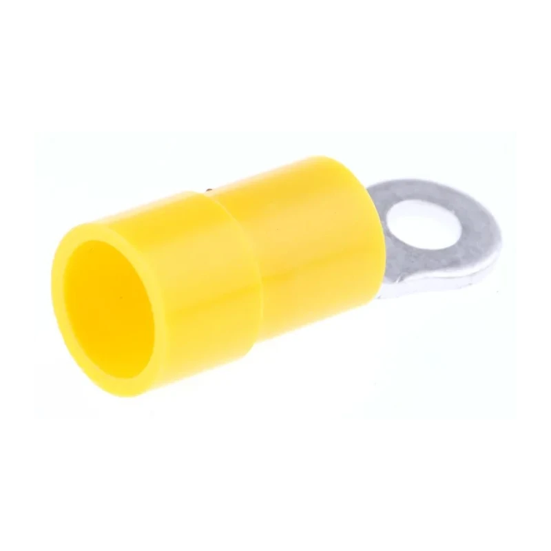 RS PRO Insulated Vinyl Ring Terminal, M3 Stud Size, Yellow, Compatible with 12 AWG to 10 AWG Wire Sizes 613-9334