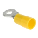 RS PRO Insulated Ring Terminal, Yellow Vinyl Insulation, M4 Stud Size, 12 AWG to 10 AWG Wire Size, Tin Plated 613-9378