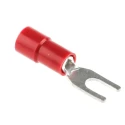 RS PRO Insulated Fork Terminal 22 AWG to 16 AWG 3.2 mm Stud Size Vinyl Red 613-9384
