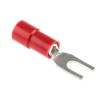 RS PRO Insulated Fork Terminal 22 AWG to 16 AWG 3.2 mm Stud Size Vinyl Red 613-9384