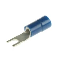 RS PRO Insulated Fork Terminal, 16 AWG to 14 AWG, 3.2 mm Stud Size, Vinyl Insulation, Blue, Model 613-9520