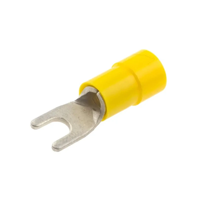RS PRO Insulated Fork Terminal 12 AWG to 10 AWG Vinyl Insulation M3.5 Stud Size Yellow 613-9536