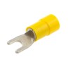RS PRO Insulated Fork Terminal 12 AWG to 10 AWG Vinyl Insulation M3.5 Stud Size Yellow 613-9536