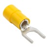 RS PRO Insulated Fork Terminal 12 AWG to 10 AWG M6 Stud Size Vinyl Insulation Yellow 613-9570