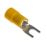 RS PRO Insulated Fork Terminal, 12 AWG to 10 AWG, 4.3 mm Stud Size Vinyl Yellow 613-9564