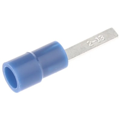 RS PRO Insulated Crimp Blade Terminal 13 mm Blade Length, 16 AWG to 14 AWG, Blue 613-9722