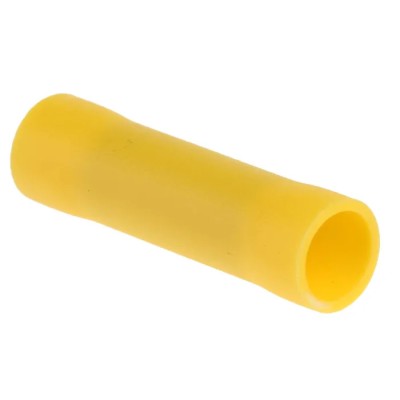 RS PRO Insulated Tin Plated Copper Butt Splice Connector Yellow Vinyl 10 AWG 613-9766