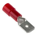 RS PRO Red Insulated Male Spade Connector Crimp, 6.35 x 0.8 mm Tab Size, 22 AWG to 16 AWG 613-9744