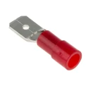 RS PRO Red Insulated Male Spade Connector Crimp, 6.35 x 0.8 mm Tab Size, 22 AWG to 16 AWG 613-9744