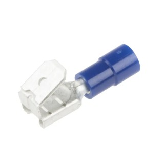 RS PRO Blue Insulated Female Spade Connector Crimp 6.35 x 0.8 mm Tab Size 16 AWG to 14 AWG 613-9895