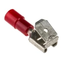 RS PRO Red Insulated Female Spade Connector Crimp Termination 6.35 x 0.8 mm Tab Size 22 AWG to 16 AWG 613-9918