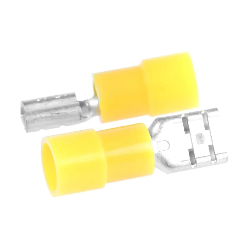 RS PRO Yellow Insulated Female Spade Connector Crimp 6.35 x 0.8 mm Tab Size 12 AWG to 10 AWG 613-9930