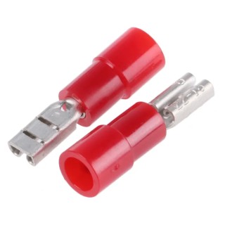 RS PRO Red Insulated Female Spade Connector, Crimp Termination, 2.8 x 0.8 mm Tab Size, 22 AWG to 16 AWG 613-9968