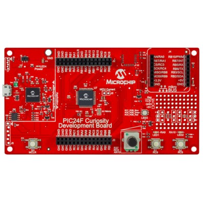 Microchip Curiosity PIC24F Development Board with 32MHz PIC24FJ128GA204 16-bit XLP Microcontroller DM240004