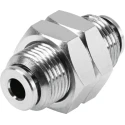Festo Pneumatic Fitting Push-in 6 mm Connector A, 6 mm Connector B, Fluoropolymer, High Alloy Stainless NPQH-H-Q6-E-P10