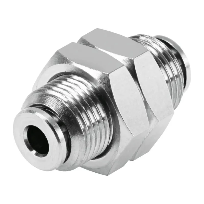 Festo Pneumatic Fitting Push-in 6 mm Connector A, 6 mm Connector B, Fluoropolymer, High Alloy Stainless NPQH-H-Q6-E-P10