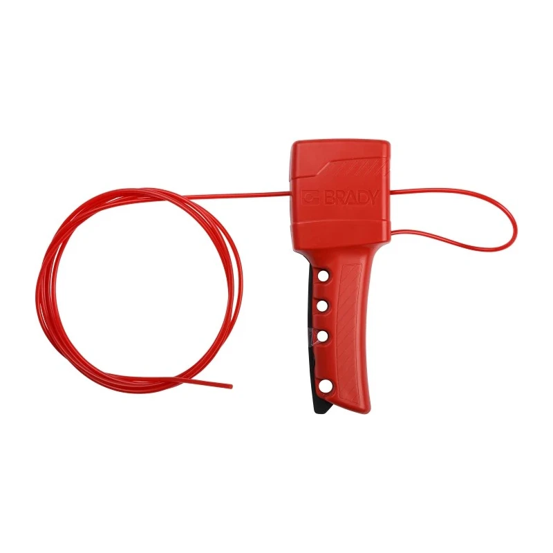 Brady Red 4-Lock Cable Lockout Device Glass Filled Polyurethane Polymer and Glass Filled Nylon 8.99mm Shackle Diameter 50941
