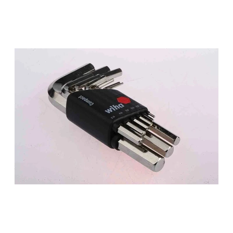Wiha 9 Piece L Metric Hex Key Set Hex Size 1.5 to 10 mm Chrome Vanadium Steel 01174