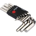 Wiha 9 Piece L Metric Hex Key Set Hex Size 1.5 to 10 mm Chrome Vanadium Steel 01174